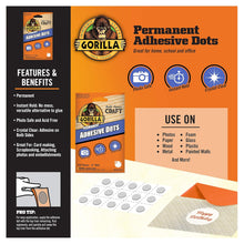 Load image into Gallery viewer, Gorilla 1,200 Count Permanent Adhesive Dots, Double-Sided, 0.5&quot; Diameter, Clear
