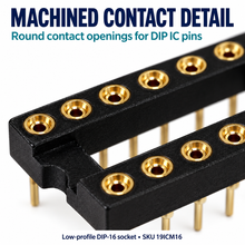 Load image into Gallery viewer, Machine Tooled Low Profile IC Socket 16-Pins
