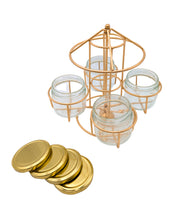 Load image into Gallery viewer, Gold Plating revolving Dry fruit jars, 4 Jars 330ml Each
