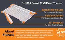 Load image into Gallery viewer, Fiskars SureCut™ Deluxe Craft Paper Trimmer - 12” Cut Length - Craft Paper Cutter with Grid Lines (152490-1006)
