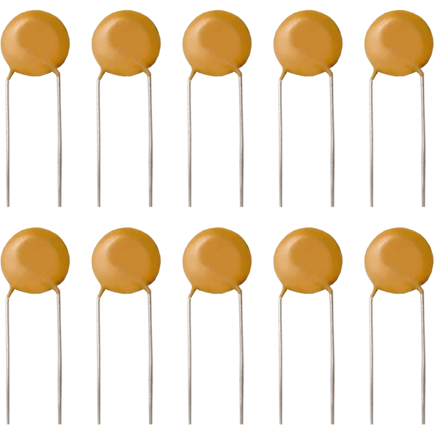 10 Pack 0.01 ΜF Ceramic Disc Capacitor, 50V, ±20% Tolerance ...