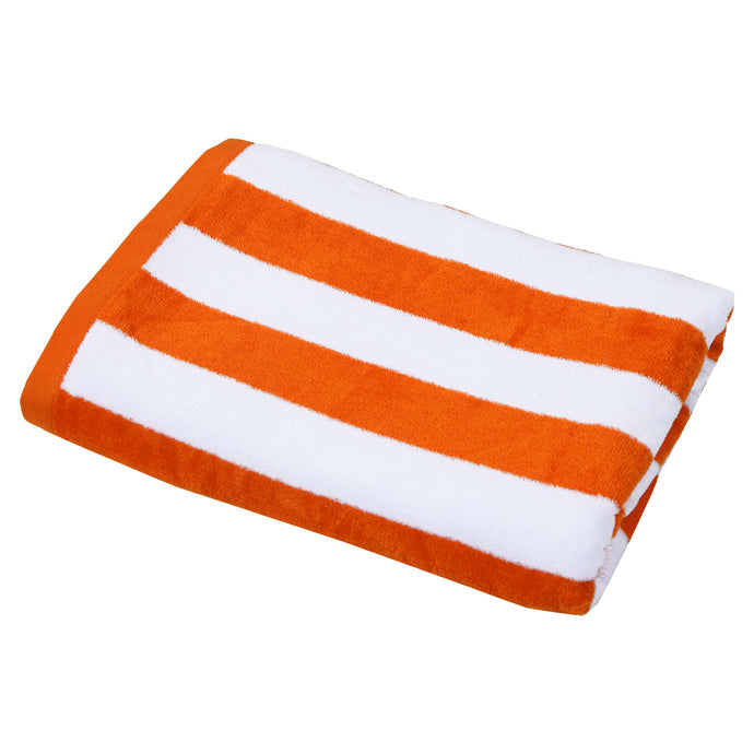 Friends & Home Orange Stripe Cabana Towel (100% Cotton, 30