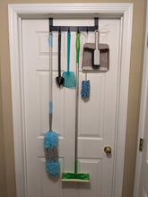 Load image into Gallery viewer, 6 Hook Over-the-Door Hanger, Matte Black Color, Sleek Design, 16-Inch Length with 2-Inch Hooks
