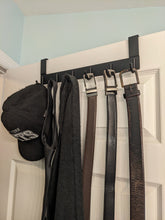 Load image into Gallery viewer, 6 Hook Over-the-Door Hanger, Matte Black Color, Sleek Design, 16-Inch Length with 2-Inch Hooks
