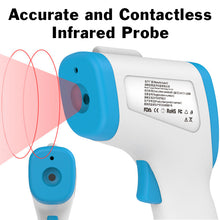 Load image into Gallery viewer, Contactless Digital Forehead Thermometer, Fast 1 Second Readings for Body or Object Temperature, Backlit Display, Fever Alarm &amp; Color, Memory Recall

