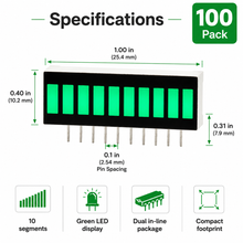 Load image into Gallery viewer, LED Bar Graph Green - Pack of 100
