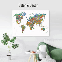 Load image into Gallery viewer, Coloring Poster- World Map

