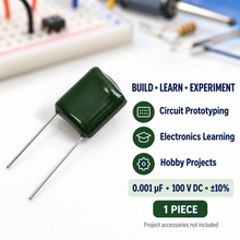 Load image into Gallery viewer, Mylar Radial Capacitor 10% 100 Volt 0.001 µF
