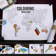 Load image into Gallery viewer, Coloring Poster- World Map
