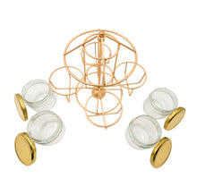 Load image into Gallery viewer, Gold Plating revolving Dry fruit jars, 4 Jars 330ml Each
