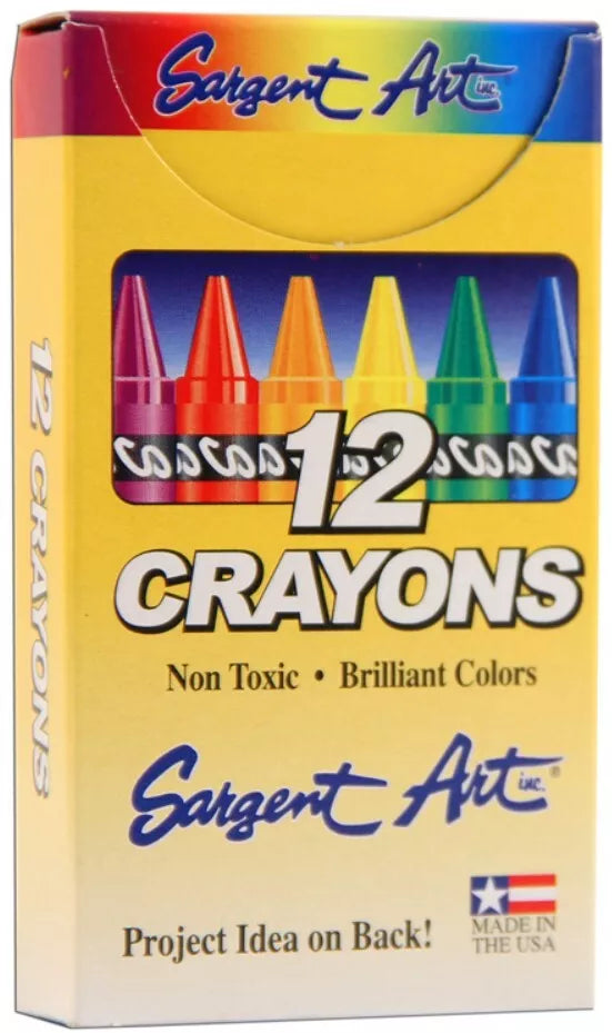 Sargent Art 12 Crayons - Non-smudging, Non-flaking, Non-Toxic, AP Certified