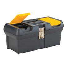 Load image into Gallery viewer, Stanley 16&quot; Tool Box with Tray, Handle, Pad Lock Eye (Padlock not included)
