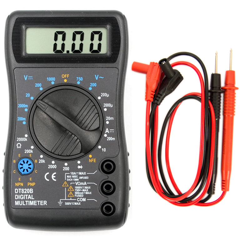 Digital Multimeter with Test Leads, 1999 Count, Measures Voltage, Current, Resistance, Diode Test
