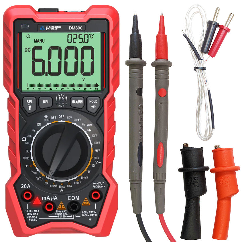 6inch Multimeter 6000 Counts Backlit Manual & Auto Ranging True-RMS Digital Multimeter ...