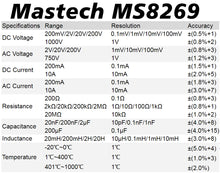 Load image into Gallery viewer, Mastech MS8269 31-Range Digital LCR with Full Featured Multimeter with High Accuracy
