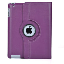 Load image into Gallery viewer, Purple 360 Degree Rotating Leather Stand Cover for Apple iPad 2 and iPad 3
