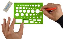 Load image into Gallery viewer, Westcott General Purpose Template - Circles, Squares, Triangles, Rectangles (T-816)

