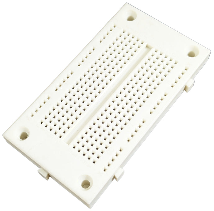 Premium Small Solderless Breadboard with 270 Tie-Points, White ABS Plastic with Mounting Holes (3.3