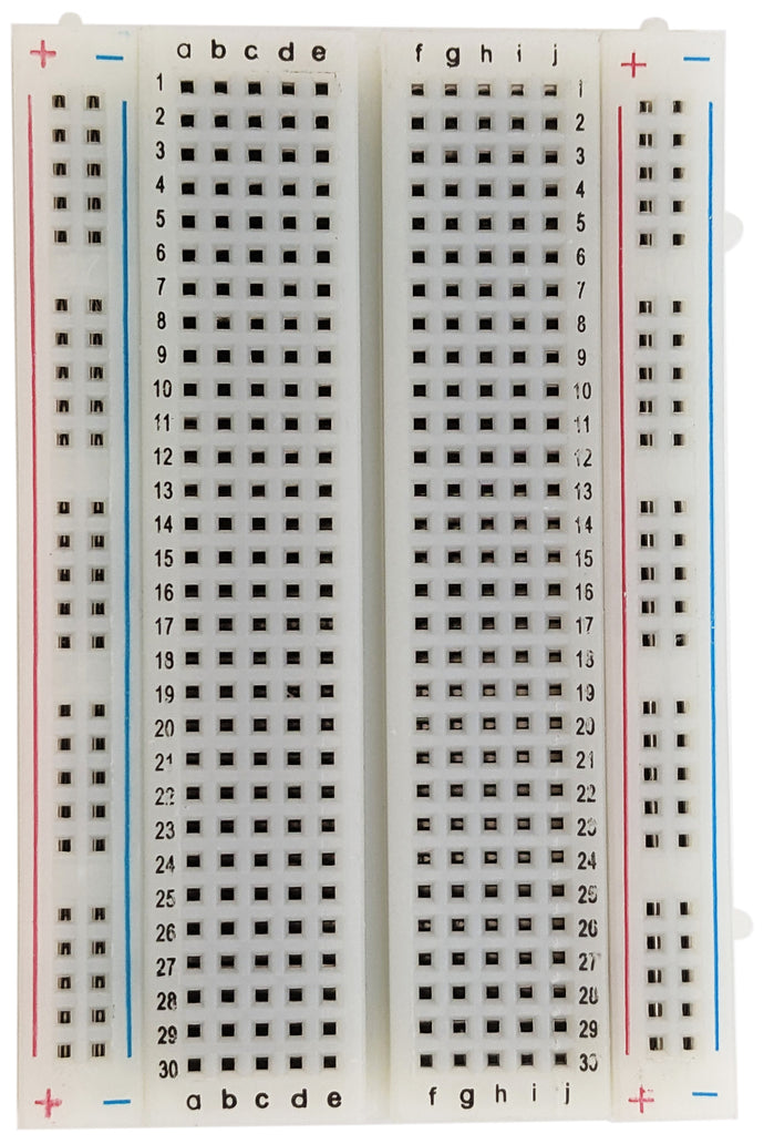 Solderless Breadboard, 400 Tie-Points, 2 Distribution Strips, 3.3 x 2.1 x 0.3 Inches