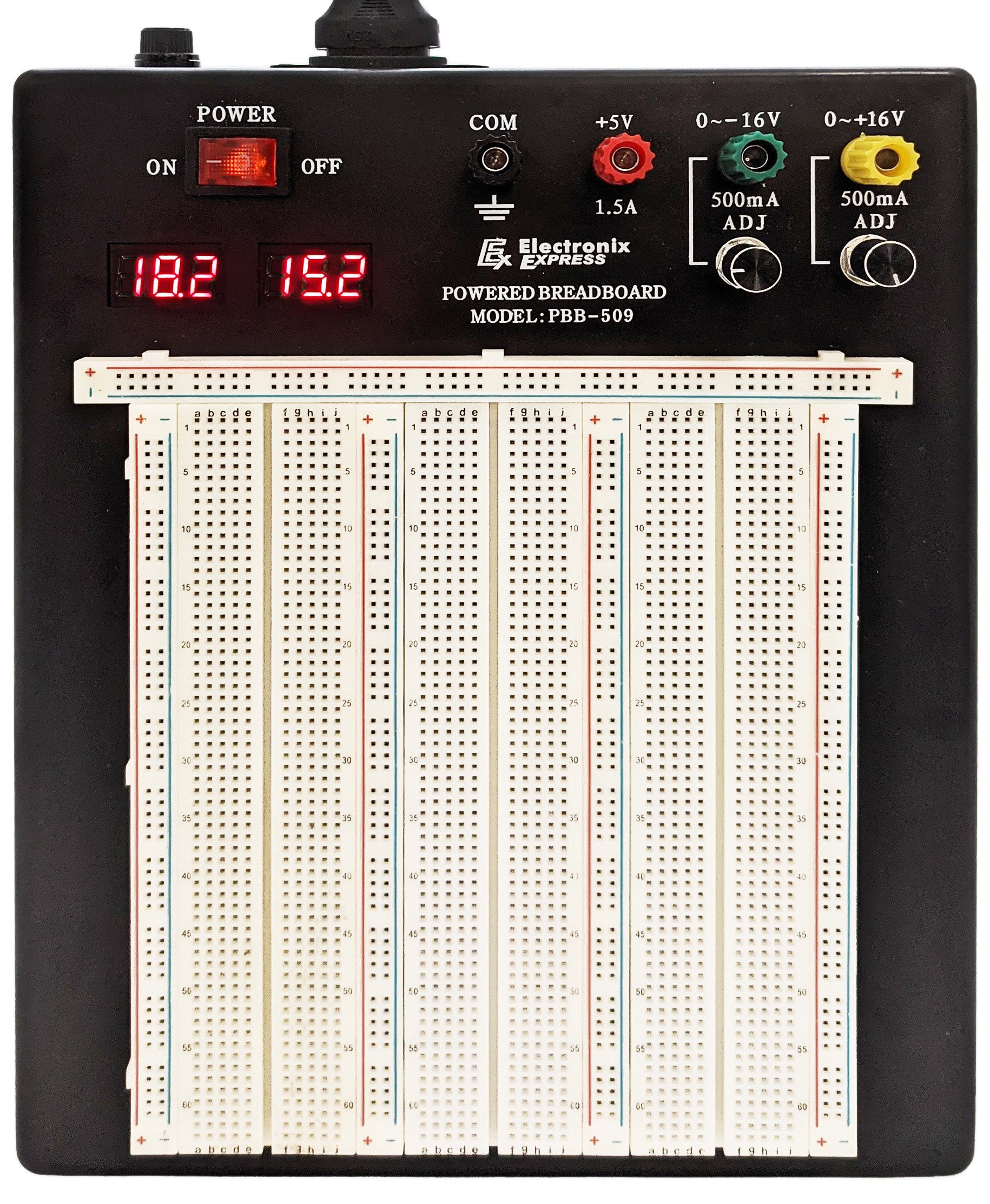 Powered Solderless Breadboard with 2390 Tie Points, 3 Regulated Power ...