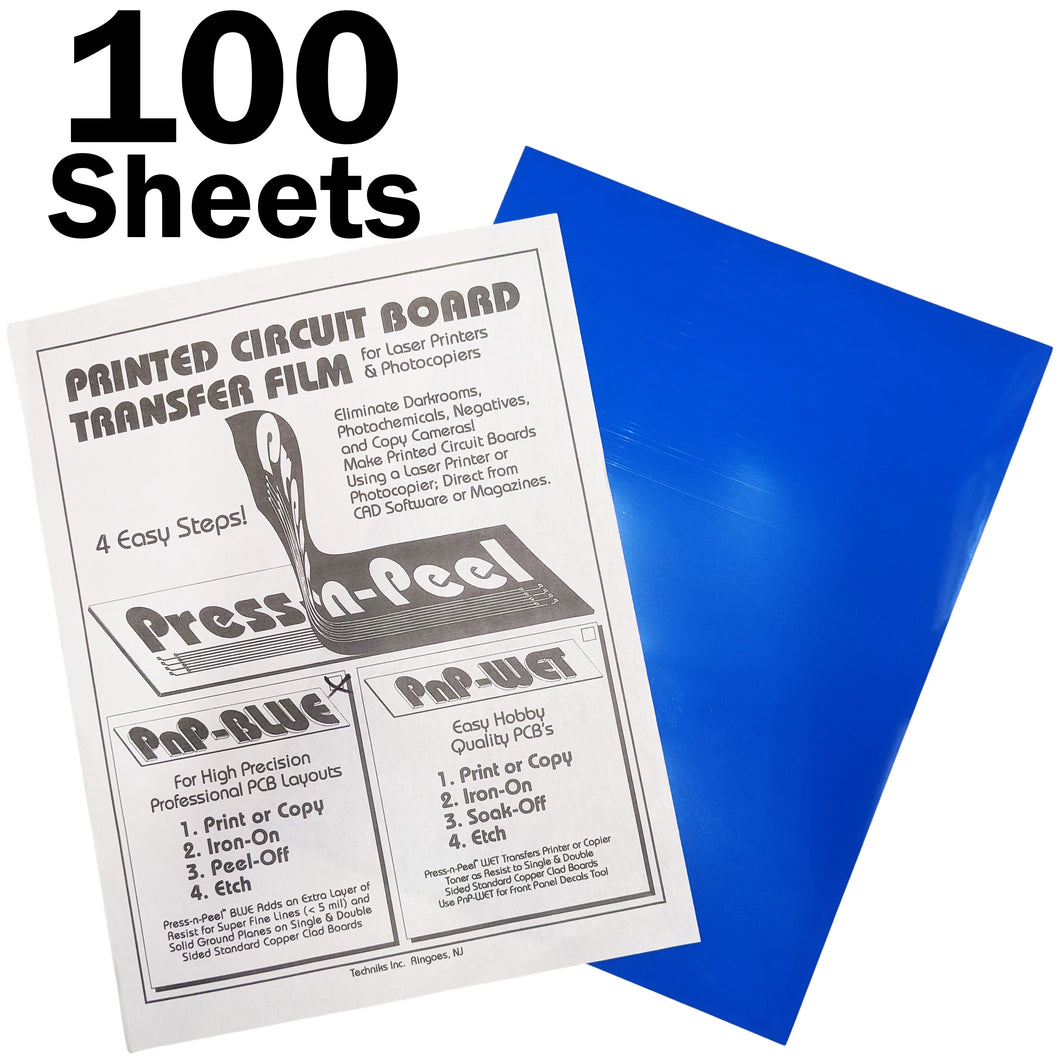 100 Sheets Press-n-Peel Blue PCB Transfer Film, Printable A4 Size