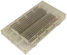 Load image into Gallery viewer, Premium Solderless Clear Breadboard with 270 Contact Points, Measures 3.35&quot; x 1.83&quot; x 0.35&quot;

