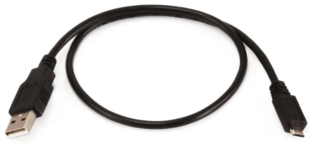 USB Type-A to Micro Type-B 2.0 Cable - 5-Pin, 28/28AWG, Black, 1.5ft