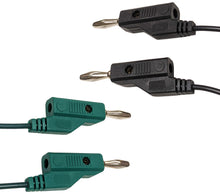 Load image into Gallery viewer, Green and Black Banana to Banana Test Lead Set, 36&quot; Cable Length, Stackable

