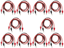 Load image into Gallery viewer, 10 Pack of Banana to Banana Test Lead Sets, 3 Foot Length, Red and Black Cables
