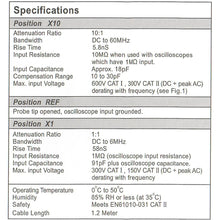 Load image into Gallery viewer, 60 MHz Oscilloscope Probe, X1 / X10 Switchable, Includes Accessory Set
