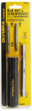 Load image into Gallery viewer, Olympia Tools 6-in-1 Nut and Screwdriver, 1/4&quot; + 3/16&quot; Slotted, #1 + #2 Phillips
