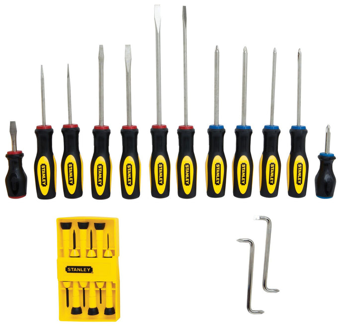 Stanley 20 Piece Versatile Screwdriver Set - Includes Popular Phillips and Slotted Sizes (60-220)