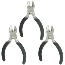 Load image into Gallery viewer, 3 Pack Precision Diagonal Cutter, Mini 4.5 inch Wire Cutting Pliers with Return Spring, Cushion Grip Handle, Side Cutters
