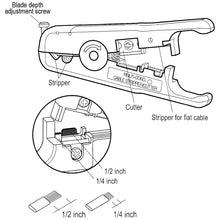 Load image into Gallery viewer, Wire Stripper for Round UTP/STP or Flat Multi Conductor Cable 3.5mm to 7.5mm OD
