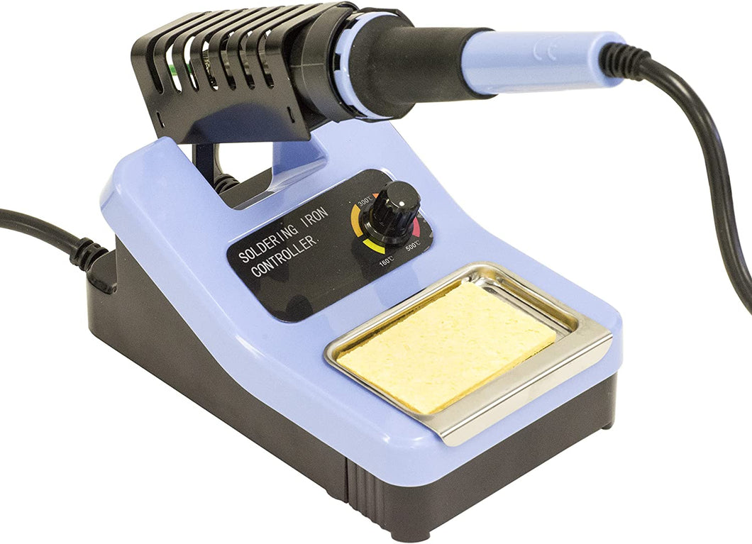 Compact and easy to use | 48W Temperature Controlled | Temperature Adjustable 160° - 520°C | Integral tip cleaner, with included cleaning sponge