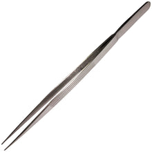Load image into Gallery viewer, 7&quot; Straight Tweezers with Fine Serrated Points, Stainless Steel
