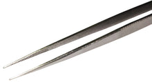 Load image into Gallery viewer, 7&quot; Straight Tweezers with Fine Serrated Points, Stainless Steel
