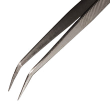 Load image into Gallery viewer, 7&quot; Curved Tweezers with Fine Serrated Points, Stainless Steel
