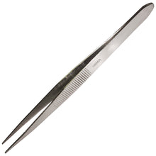 Load image into Gallery viewer, 4½" Straight Tweezers with Fine Serrated Points, Stainless Steel
