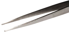 Load image into Gallery viewer, 4½" Straight Tweezers with Fine Serrated Points, Stainless Steel
