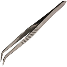 Load image into Gallery viewer, 4½&quot; Curved Tweezers with Fine Serrated Points, Stainless Steel
