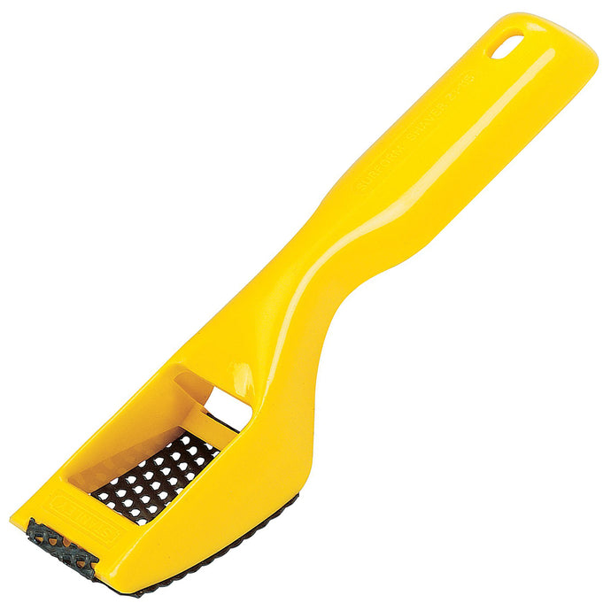 Compact and lightweight polypropylene molded body | Curved blade handy and efficient for stock removal | Sidecut teeth in blade useful for shaving in corners | Works on the pull stroke. Simple, click-on blade replacement