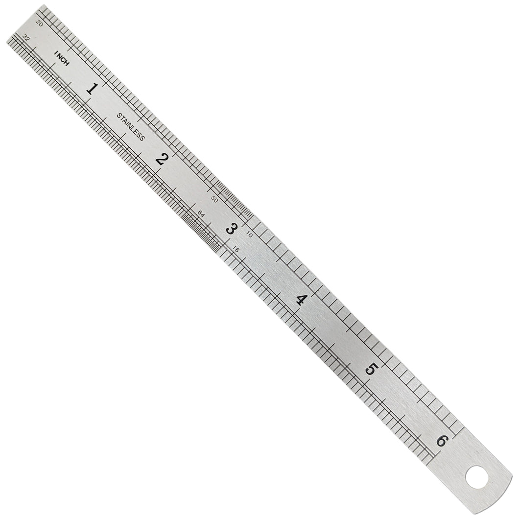 6” Mini Double-Sided Ruler, SAE and Metric, 1/64