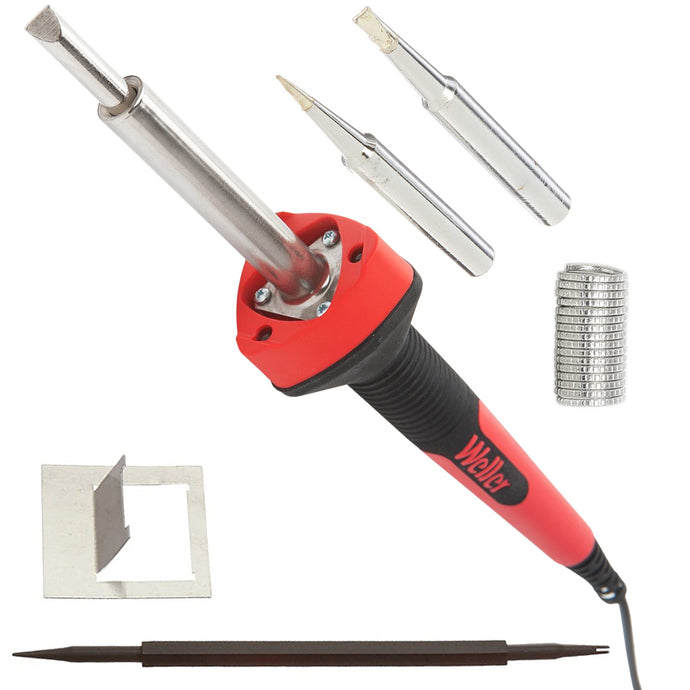 Weller SP40NKUS 40-Watt Soldering Iron with LED Light - Includes 3 Different Tips, Lead-Free Solder, Solder Aid Tool