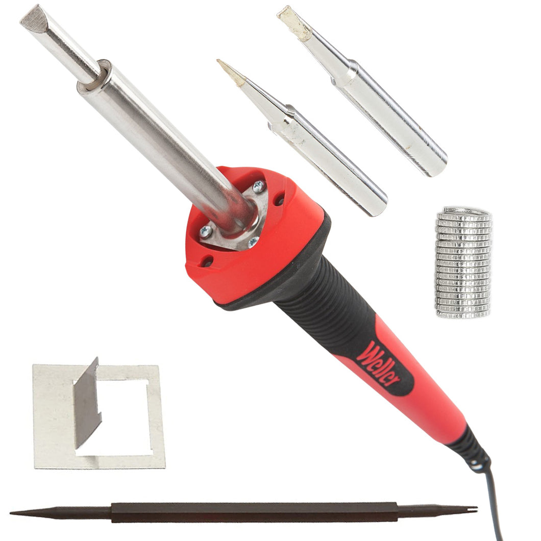 Weller SP40NKUS 40-Watt Soldering Iron with LED Light - Includes 3 Different Tips, Lead-Free Solder, Solder Aid Tool