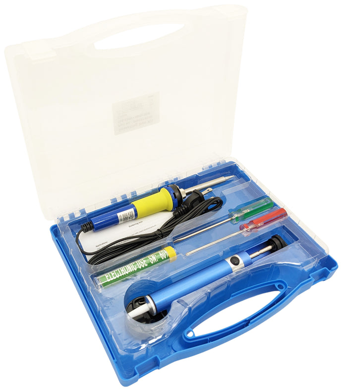 Soldering Iron Kit - Includes 30w Soldering Iron, Solder, Desolder Pump, and 2 Screwdrivers