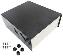 Load image into Gallery viewer, 6.37&quot; x 7&quot; x 2.75&quot; Metal Project Box Enclosure with Ventilation Holes, Includes Screws and Rubber Feet
