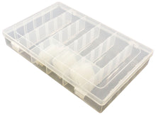 Load image into Gallery viewer, Polypropylene Storage Box with 14 Dividers for 6 to 36 Slots, 10.8&quot; x 6.9&quot; x 1.8&quot;
