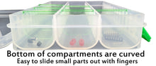 Load image into Gallery viewer, Small Parts Storage Box with 6 Removable Dividers, 8&quot; x 5.3&quot; x 1.5&quot;, RoHS
