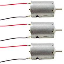 Load image into Gallery viewer, Pack of 3 motors with Red and Black wire leads attached | Operates from 6V DC to 18V DC | Speed: 8,500 RPM @ 12V | High Torque, Heavy Duty | Current Draw: 55mA @ 12V (no load)
